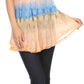 Sakkas Monet Long Tall Tie Dye Ombre Embroidered Cap Sleeve Blouse Shirt Top