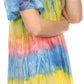 Sakkas Monet Long Tall Tie Dye Ombre Embroidered Cap Sleeve Blouse Shirt Top