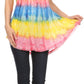 Sakkas Monet Long Tall Tie Dye Ombre Embroidered Cap Sleeve Blouse Shirt Top