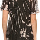 Sakkas Splenka Long Tie Dye Embroidered Corset Neck Cap Sleeve Blouse Shirt Top
