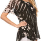 Sakkas Splenka Long Tie Dye Embroidered Corset Neck Cap Sleeve Blouse Shirt Top