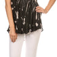 Sakkas Splenka Long Tie Dye Embroidered Corset Neck Cap Sleeve Blouse Shirt Top