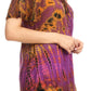 Sakkas Splenka Long Tie Dye Embroidered Corset Neck Cap Sleeve Blouse Shirt Top