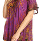 Sakkas Splenka Long Tie Dye Embroidered Corset Neck Cap Sleeve Blouse Shirt Top