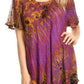 Sakkas Splenka Long Tie Dye Embroidered Corset Neck Cap Sleeve Blouse Shirt Top