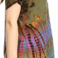 Sakkas Splenka Long Tie Dye Embroidered Corset Neck Cap Sleeve Blouse Shirt Top
