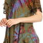 Sakkas Splenka Long Tie Dye Embroidered Corset Neck Cap Sleeve Blouse Shirt Top