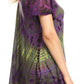 Sakkas Splenka Long Tie Dye Embroidered Corset Neck Cap Sleeve Blouse Shirt Top