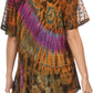 Sakkas Splenka Long Tie Dye Embroidered Corset Neck Cap Sleeve Blouse Shirt Top