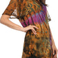 Sakkas Splenka Long Tie Dye Embroidered Corset Neck Cap Sleeve Blouse Shirt Top