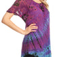 Sakkas Splenka Long Tie Dye Embroidered Corset Neck Cap Sleeve Blouse Shirt Top