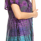 Sakkas Splenka Long Tie Dye Embroidered Corset Neck Cap Sleeve Blouse Shirt Top