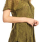 Sakkas Maliky Wide Corset Neck Floral Embroidered Cap Sleeve Blouse Top Shirt