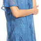 Sakkas Maliky Wide Corset Neck Floral Embroidered Cap Sleeve Blouse Top Shirt
