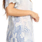 Sakkas Maliky Wide Corset Neck Floral Embroidered Cap Sleeve Blouse Top Shirt