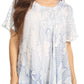 Sakkas Maliky Wide Corset Neck Floral Embroidered Cap Sleeve Blouse Top Shirt