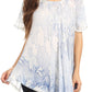 Sakkas Maliky Wide Corset Neck Floral Embroidered Cap Sleeve Blouse Top Shirt