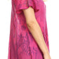 Sakkas Maliky Wide Corset Neck Floral Embroidered Cap Sleeve Blouse Top Shirt