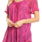 Sakkas Maliky Wide Corset Neck Floral Embroidered Cap Sleeve Blouse Top Shirt