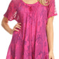 Sakkas Maliky Wide Corset Neck Floral Embroidered Cap Sleeve Blouse Top Shirt