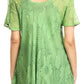 Sakkas Maliky Wide Corset Neck Floral Embroidered Cap Sleeve Blouse Top Shirt