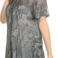 Sakkas Maliky Wide Corset Neck Floral Embroidered Cap Sleeve Blouse Top Shirt
