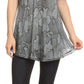 Sakkas Maliky Wide Corset Neck Floral Embroidered Cap Sleeve Blouse Top Shirt
