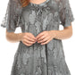 Sakkas Maliky Wide Corset Neck Floral Embroidered Cap Sleeve Blouse Top Shirt