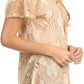 Sakkas Maliky Wide Corset Neck Floral Embroidered Cap Sleeve Blouse Top Shirt