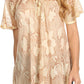 Sakkas Maliky Wide Corset Neck Floral Embroidered Cap Sleeve Blouse Top Shirt