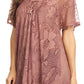 Sakkas Maliky Wide Corset Neck Floral Embroidered Cap Sleeve Blouse Top Shirt