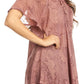 Sakkas Maliky Wide Corset Neck Floral Embroidered Cap Sleeve Blouse Top Shirt