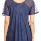 Sakkas Maliky Wide Corset Neck Floral Embroidered Cap Sleeve Blouse Top Shirt