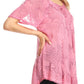 Sakkas Maliky Wide Corset Neck Floral Embroidered Cap Sleeve Blouse Top Shirt
