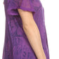 Sakkas Maliky Wide Corset Neck Floral Embroidered Cap Sleeve Blouse Top Shirt