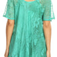 Sakkas Maliky Wide Corset Neck Floral Embroidered Cap Sleeve Blouse Top Shirt