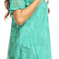 Sakkas Maliky Wide Corset Neck Floral Embroidered Cap Sleeve Blouse Top Shirt