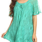 Sakkas Maliky Wide Corset Neck Floral Embroidered Cap Sleeve Blouse Top Shirt
