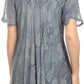 Sakkas Maliky Wide Corset Neck Floral Embroidered Cap Sleeve Blouse Top Shirt