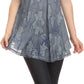Sakkas Maliky Wide Corset Neck Floral Embroidered Cap Sleeve Blouse Top Shirt