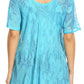 Sakkas Maliky Wide Corset Neck Floral Embroidered Cap Sleeve Blouse Top Shirt