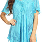 Sakkas Maliky Wide Corset Neck Floral Embroidered Cap Sleeve Blouse Top Shirt