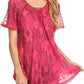 Sakkas Maliky Wide Corset Neck Floral Embroidered Cap Sleeve Blouse Top Shirt