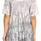 Sakkas Maliky Wide Corset Neck Floral Embroidered Cap Sleeve Blouse Top Shirt