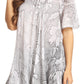 Sakkas Maliky Wide Corset Neck Floral Embroidered Cap Sleeve Blouse Top Shirt