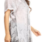 Sakkas Maliky Wide Corset Neck Floral Embroidered Cap Sleeve Blouse Top Shirt