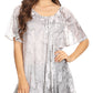 Sakkas Maliky Wide Corset Neck Floral Embroidered Cap Sleeve Blouse Top Shirt