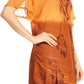 Sakkas Reya Lace Embroidered Cap Sleeve Corset Tie Dye Blouse Top Shirt