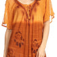 Sakkas Reya Lace Embroidered Cap Sleeve Corset Tie Dye Blouse Top Shirt