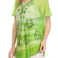 Sakkas Reya Lace Embroidered Cap Sleeve Corset Tie Dye Blouse Top Shirt